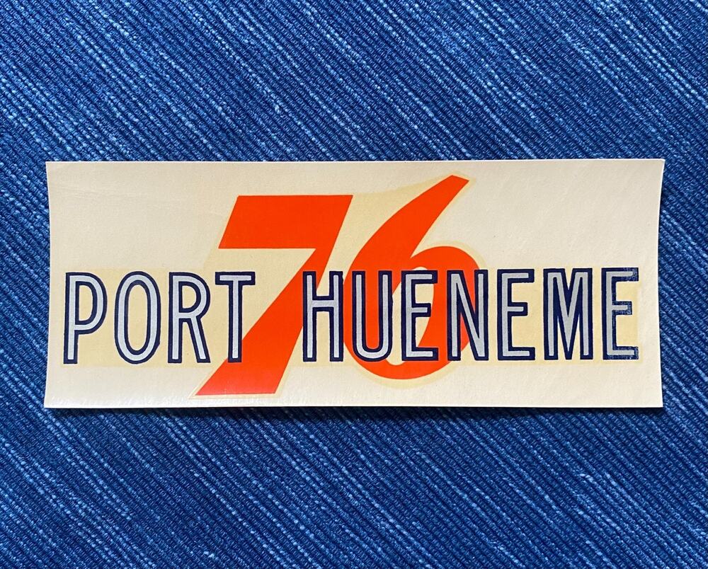 Vtg Union 76 Oil Port Hueneme Venice Beach California Decal Gas Station Souvenir